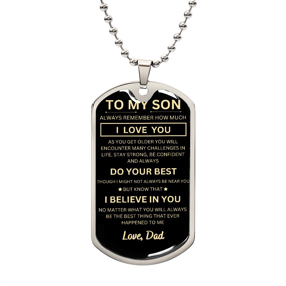 To My Son - Dog Tag Necklace