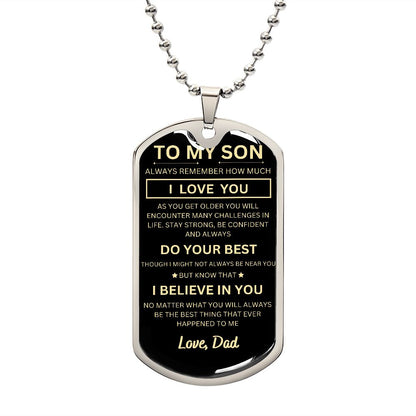 To My Son - Dog Tag Necklace