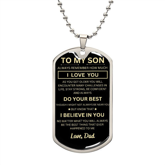 To My Son - Dog Tag Necklace