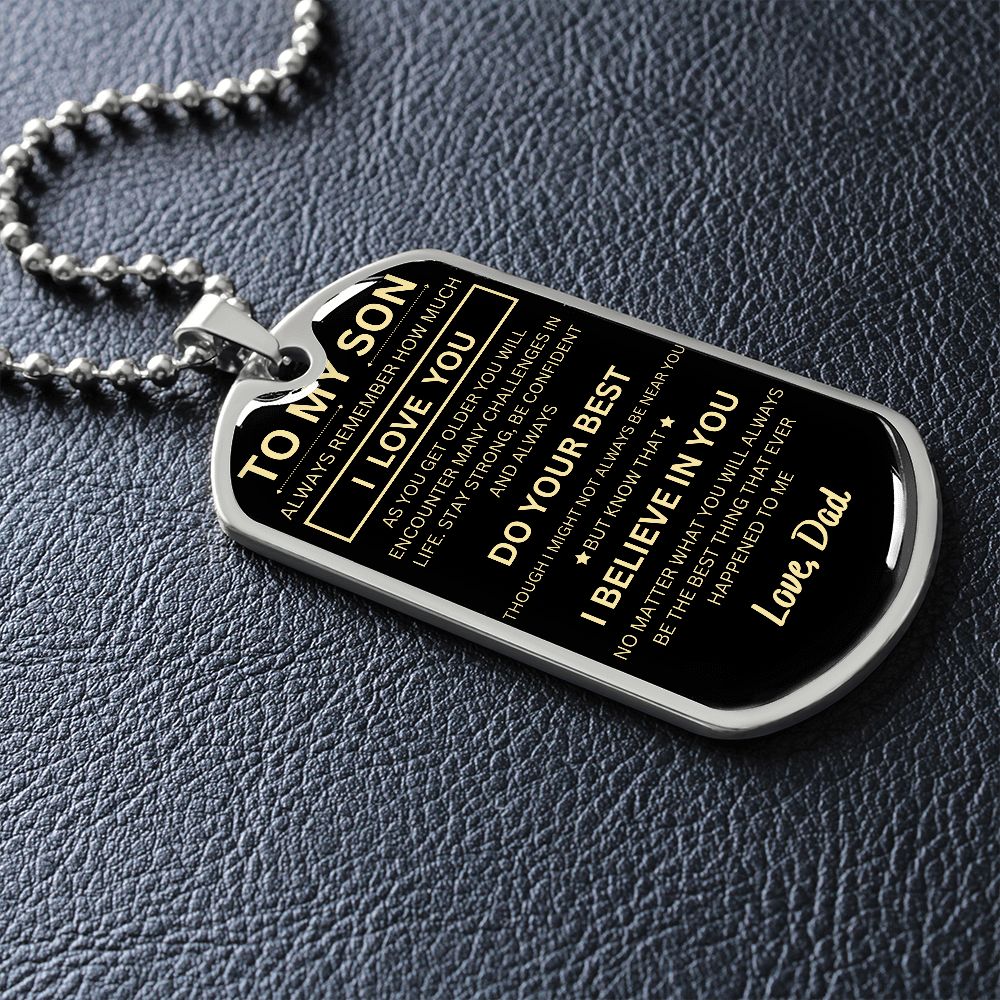To My Son - Dog Tag Necklace