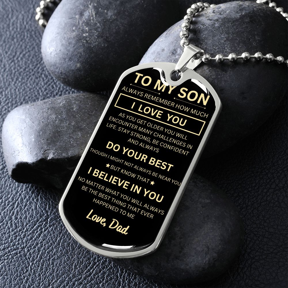 To My Son - Dog Tag Necklace