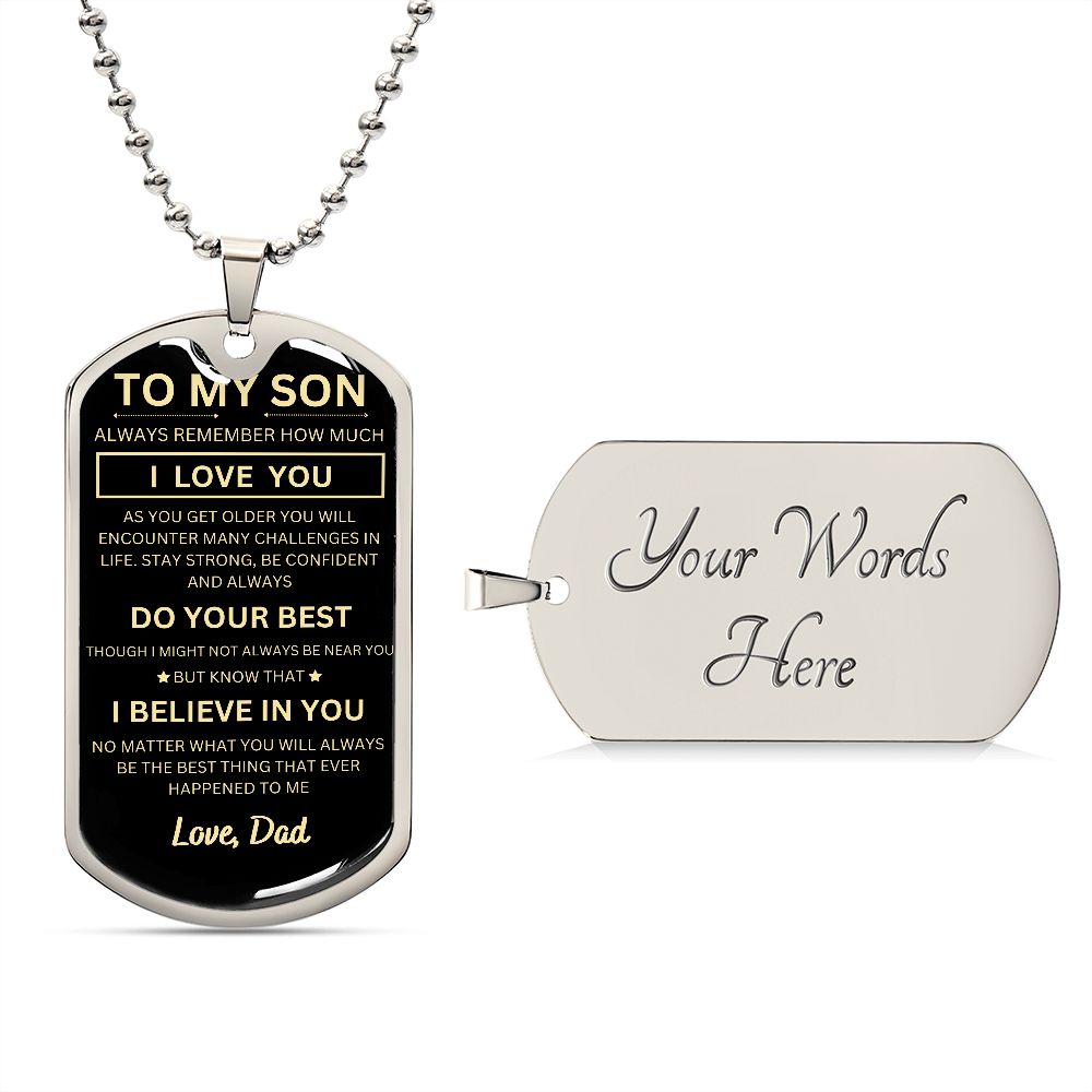 To My Son - Dog Tag Necklace