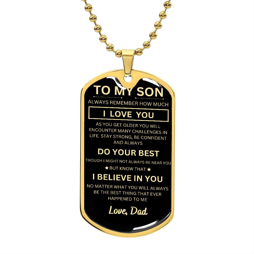 To My Son - Dog Tag Necklace