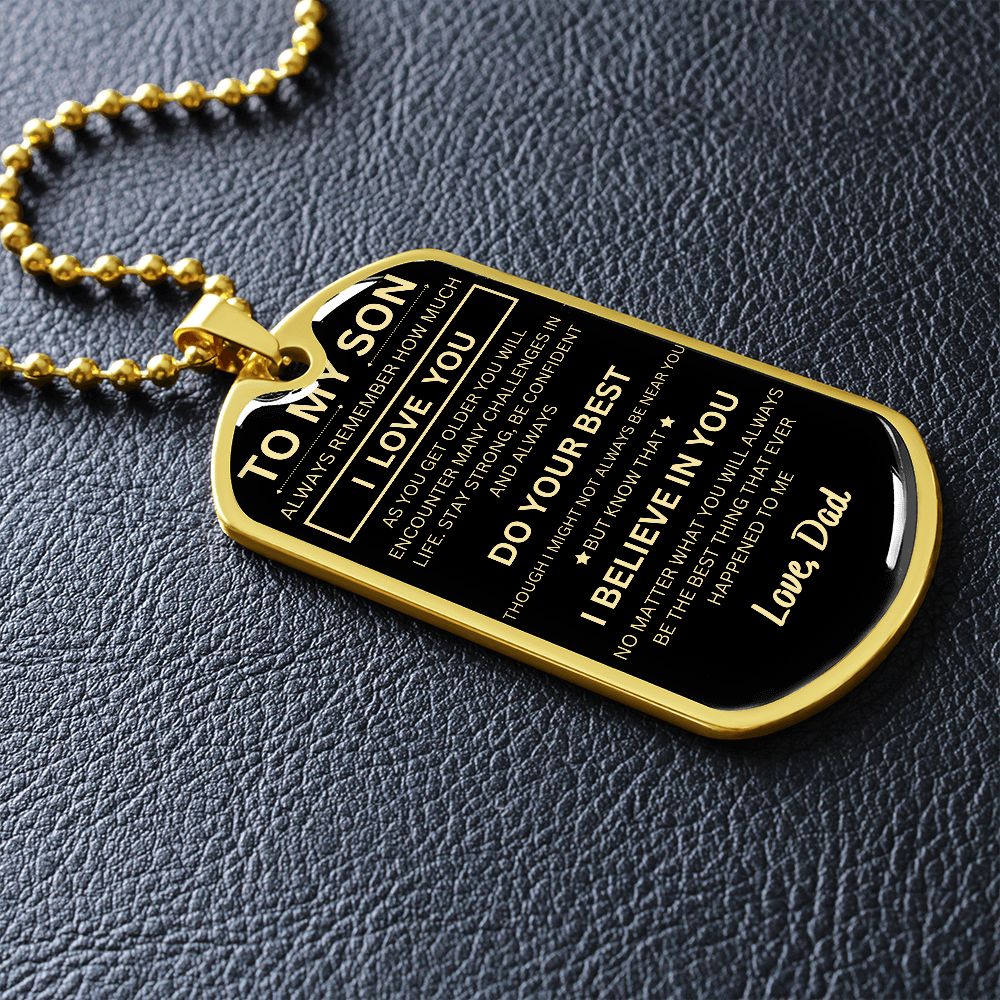 To My Son - Dog Tag Necklace