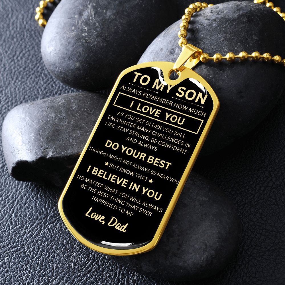 To My Son - Dog Tag Necklace