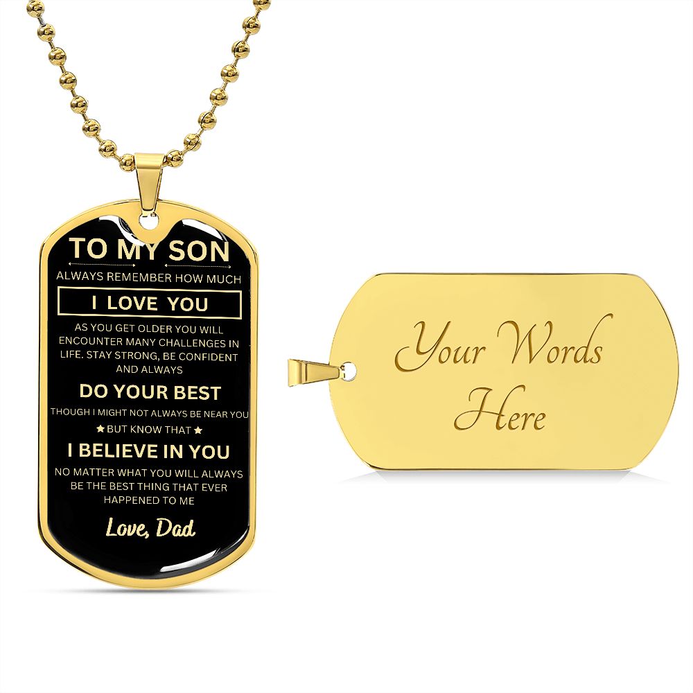 To My Son - Dog Tag Necklace