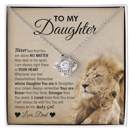 To My Daughter - Love Knot Necklace