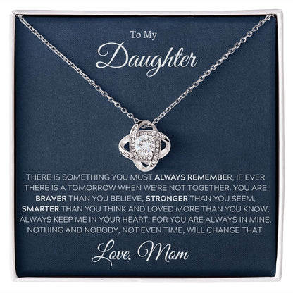 To My Daughter (a) - Love Knot Necklace