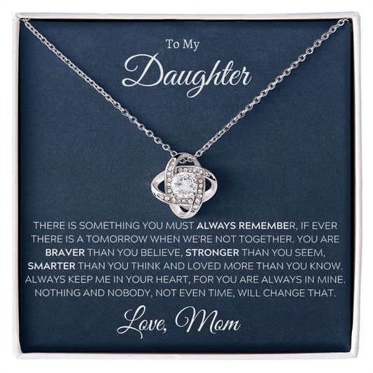 To My Daughter (a) - Love Knot Necklace